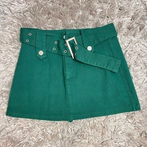 Green Denim Mini Skort Size M